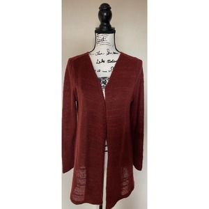 Women’s Energe Size Medium Open Cardigan Lightweight Sweater Burgundy